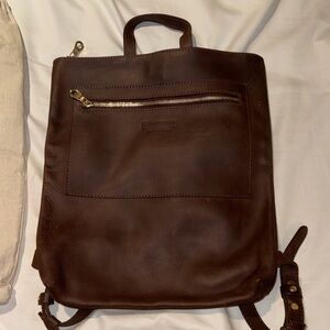 Leather Backpack - Brown Genuine Leather Travel Bag